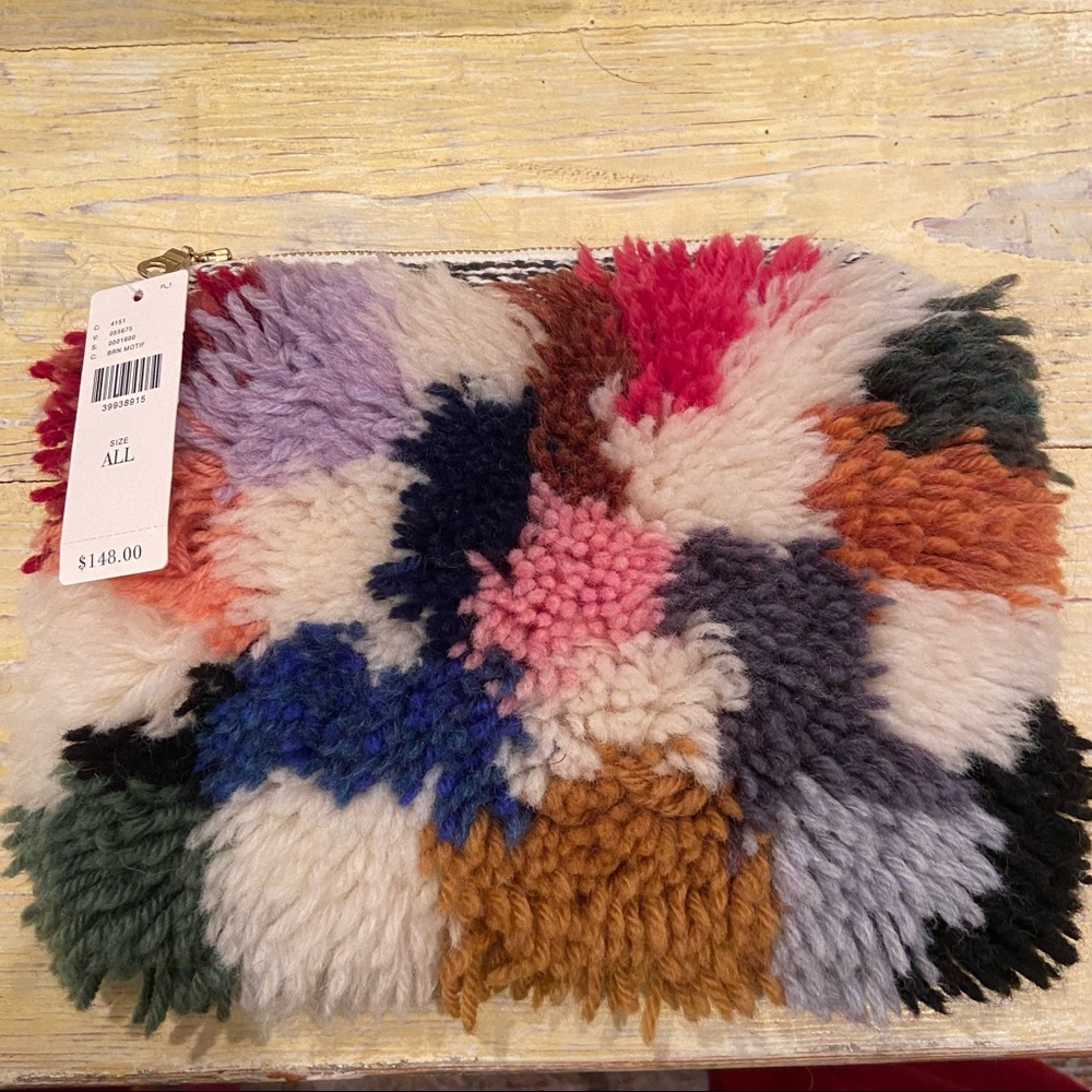 Anthropologie Multicolored Knit Yarn Clutch/Pouch